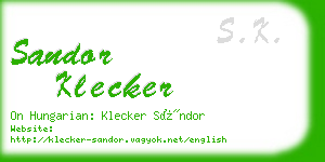 sandor klecker business card